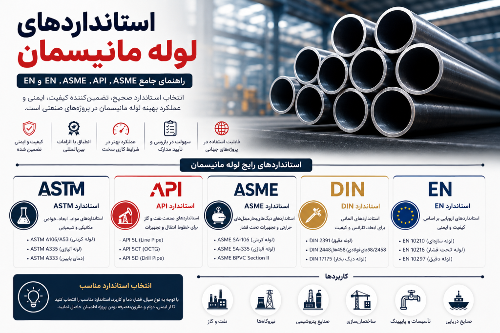 استانداردهای لوله مانیسمان