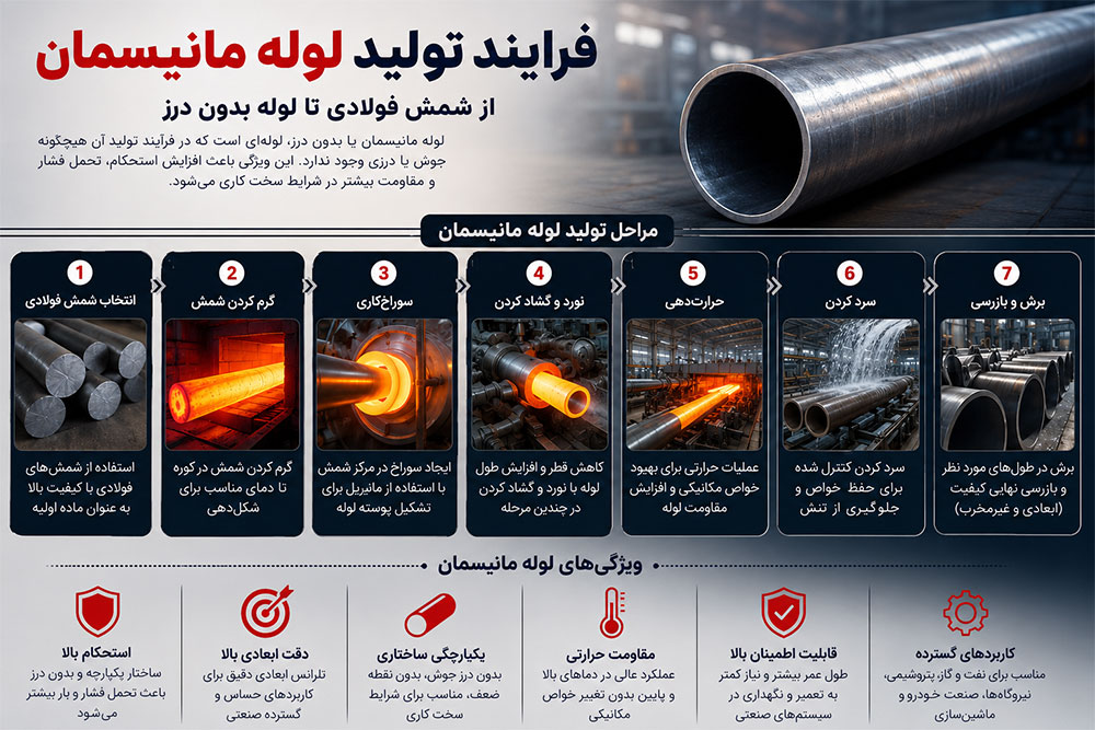 فرایند تاریخی رزوه‌زنی و بازرسی لوله در کارخانه