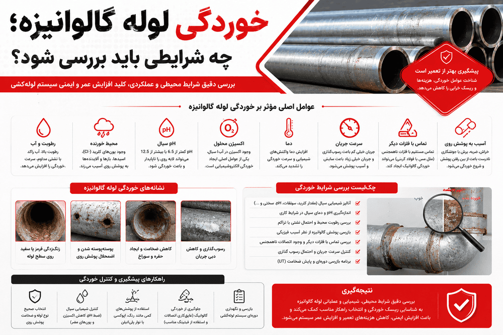 تمام ویژگی های خوردگی لوله گالوانیزه