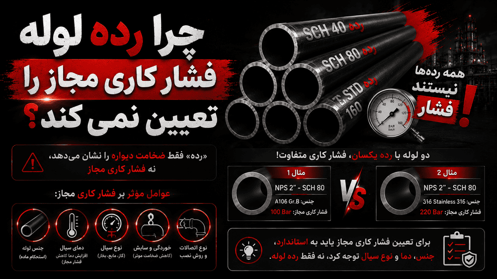 پوستر چرا رده لوله فشار کاری مجاز را تعیین نمی‌کند؟   بهمراه توضیحات تکمیلی