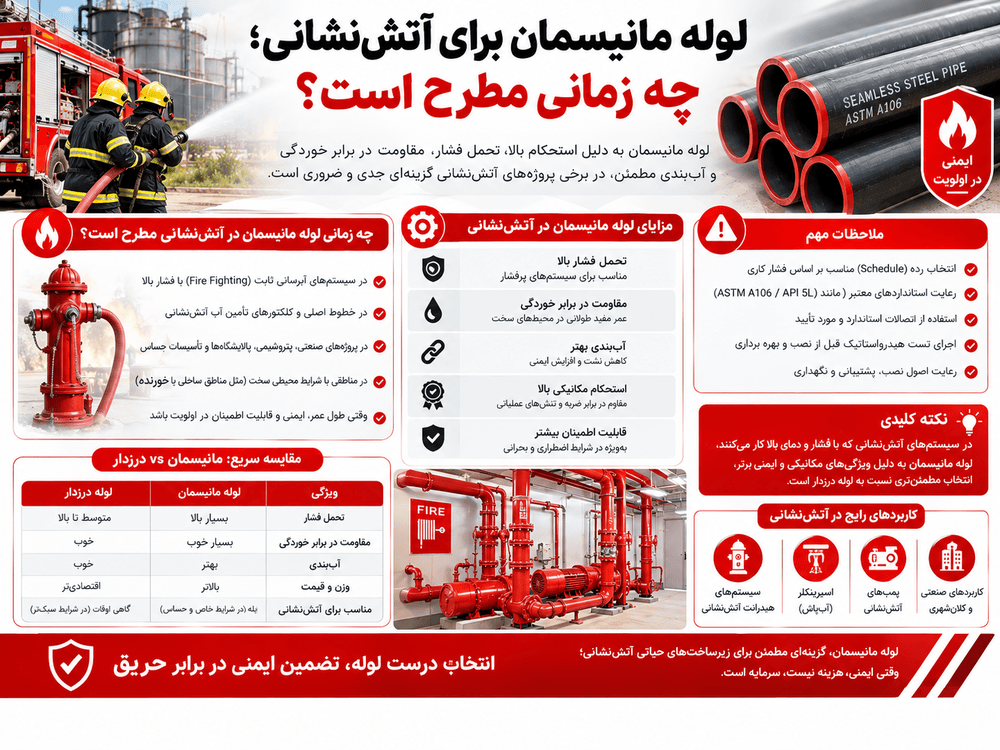لوله مانیسمان برای آتش‌نشانی؛ چه زمانی مطرح است؟