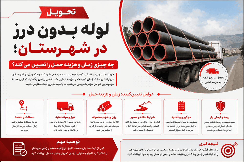 همه چیز درباره تحویل لوله بدون درز در شهرستان؛ چه چیزی زمان و هزینه حمل را تعیین می‌کند