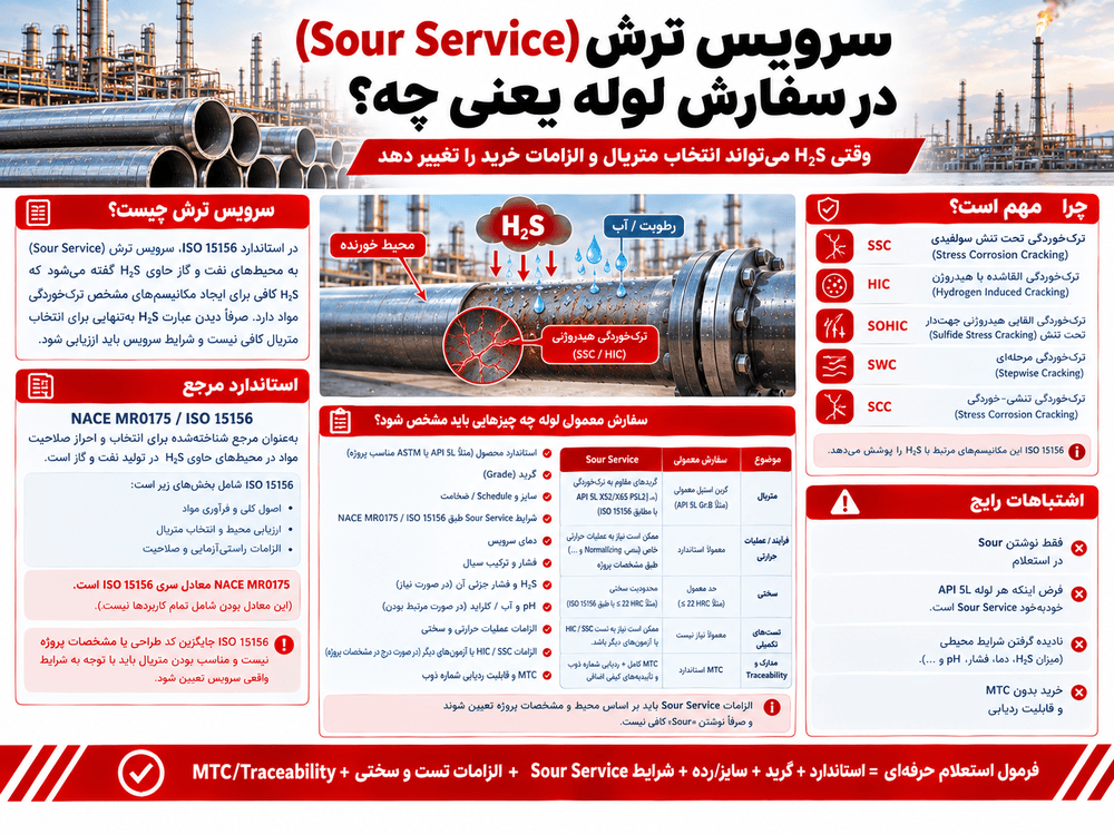 سرویس ترش (Sour Service) در سفارش لوله یعنی چه؟